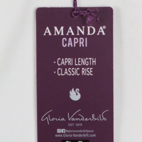 Gloria Vanderbilt* Women's Soft Touch Classic Rise Vintage White Capri Size~ 16P - Picture 9 of 16